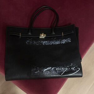 NWOT Praying Black Designer Tote Bag